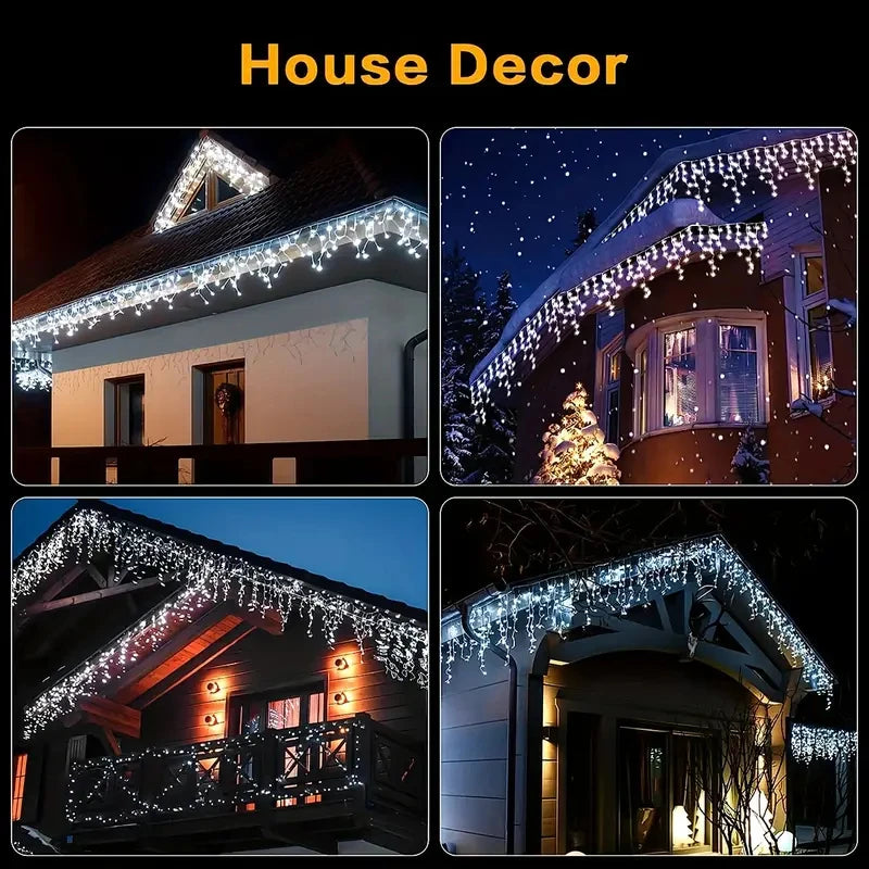 Christmas Icicle LED Lights | Waterproof Holiday Outdoor Decor