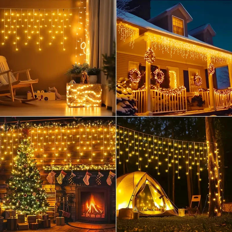 Christmas Icicle LED Lights | Waterproof Holiday Outdoor Decor