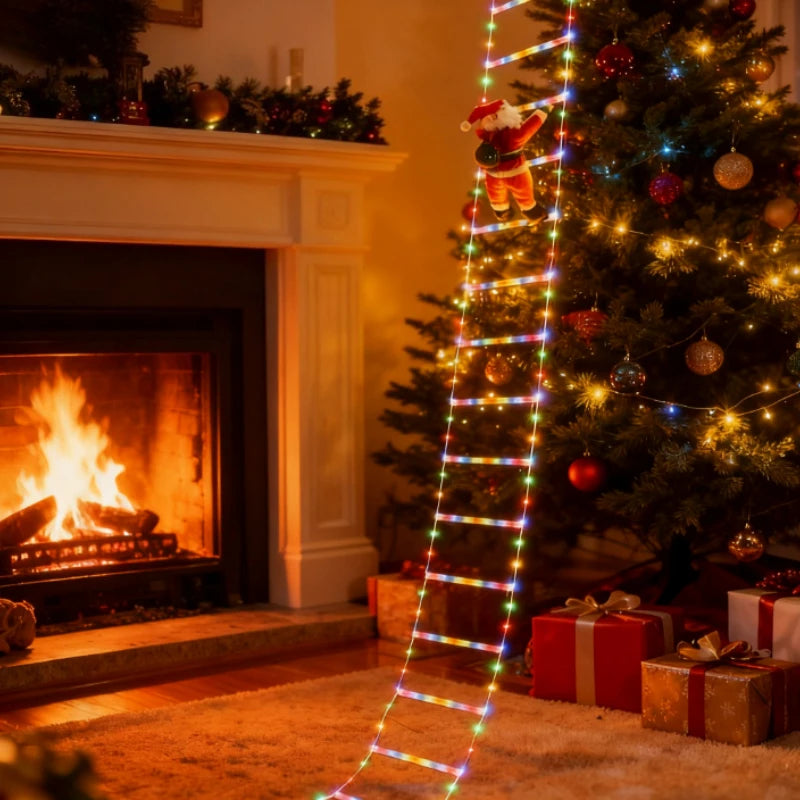 3M Warm White Santa Fairy Lights – USB Powered Christmas Climbing Decoration for Doors, Windows & Tree Corners