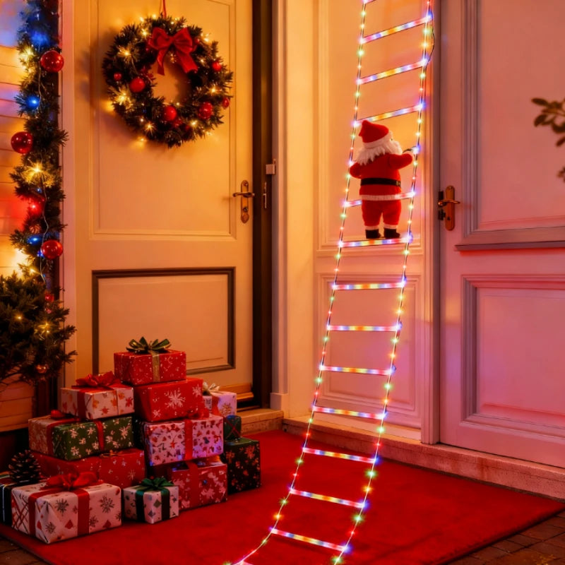 3M Warm White Santa Fairy Lights – USB Powered Christmas Climbing Decoration for Doors, Windows & Tree Corners