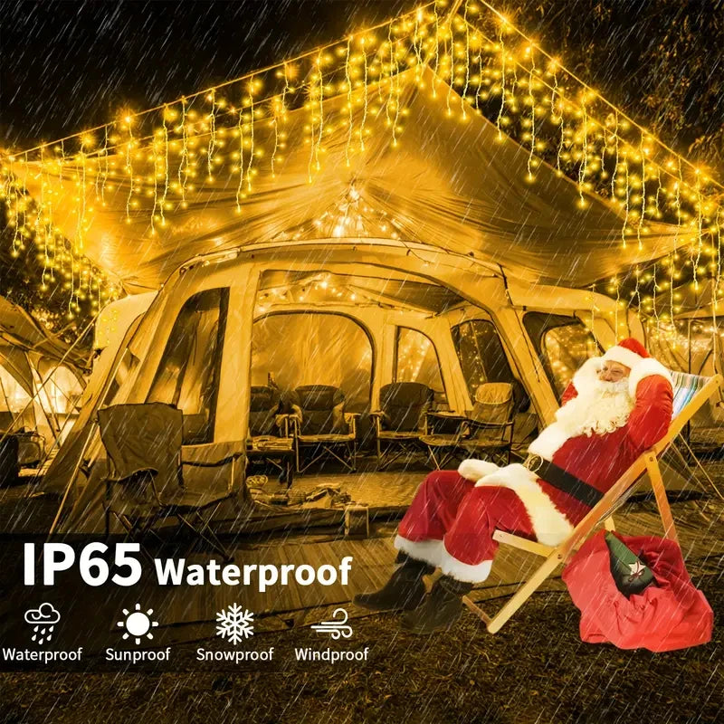 Christmas Icicle LED Lights | Waterproof Holiday Outdoor Decor