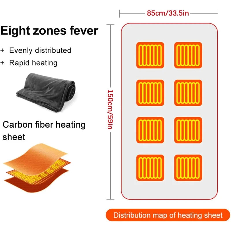 Wearable USB Heated Blanket – 9 Heat Zones
