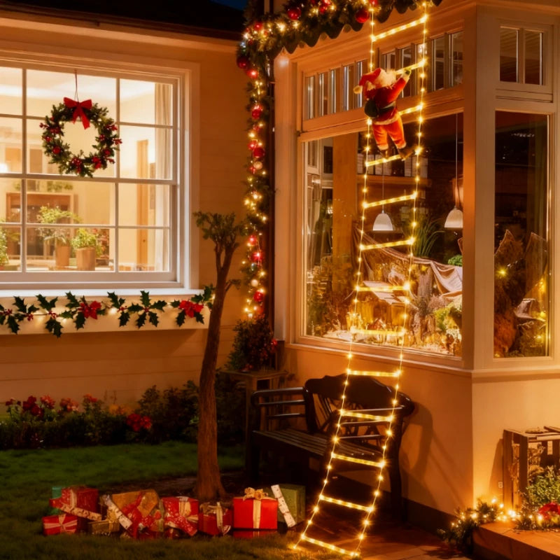 3M Warm White Santa Fairy Lights – USB Powered Christmas Climbing Decoration for Doors, Windows & Tree Corners