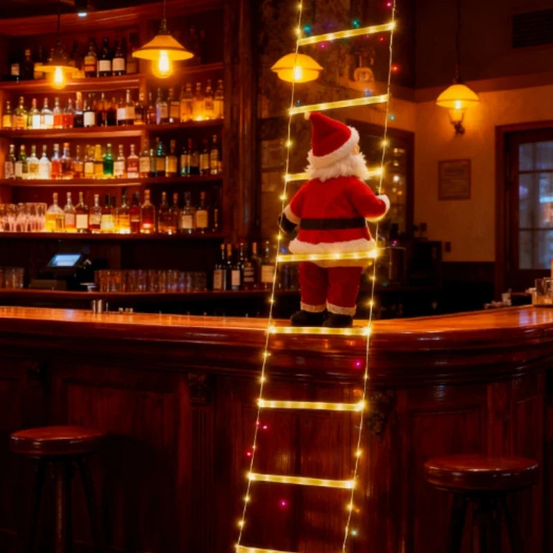 3M Warm White Santa Fairy Lights – USB Powered Christmas Climbing Decoration for Doors, Windows & Tree Corners